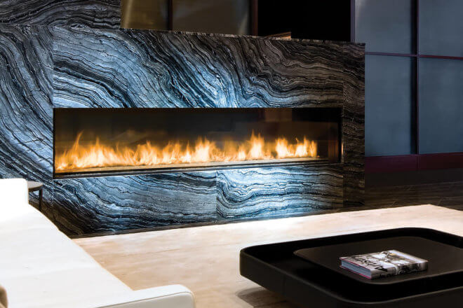 Montigo's custom commercial C1020 Custom Fireplace at the hotel Shangri-la