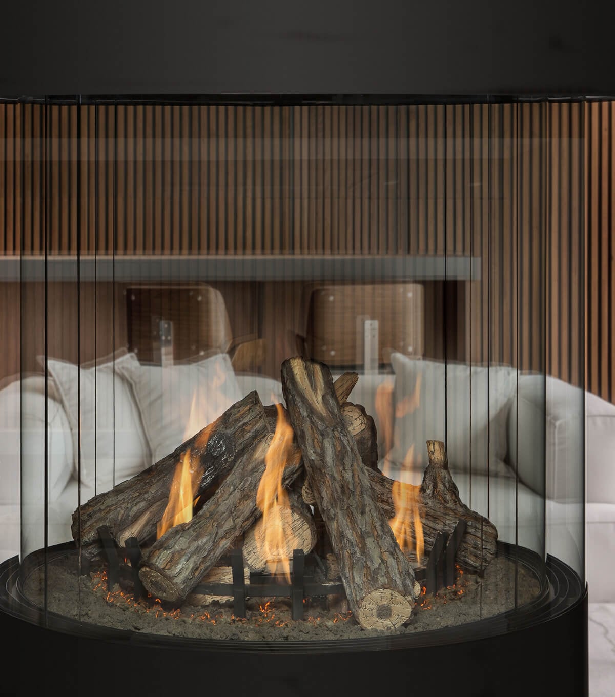 Custom Design Commercial Grade Round Gas Fireplace CR4