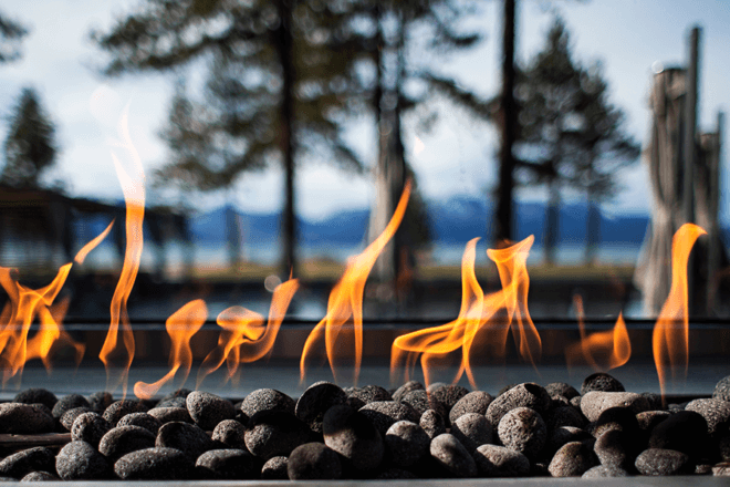 Backyard entertaining firepit