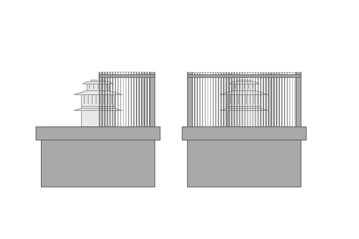 Chimney Shroud with a mesh top - mesh sides