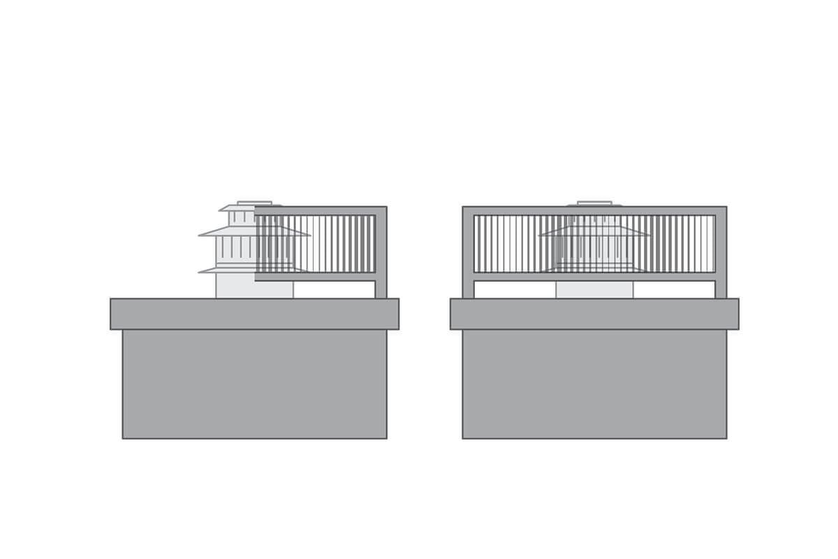 Chimney Shroud with a open top - louvered sides